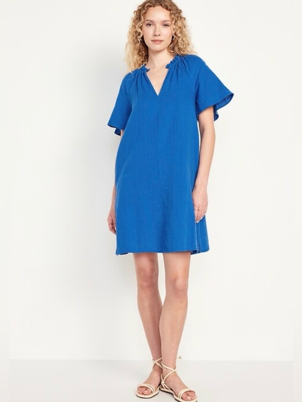Old Navy Crinkle Gauze Mini Swing Dress, Size Large Tall